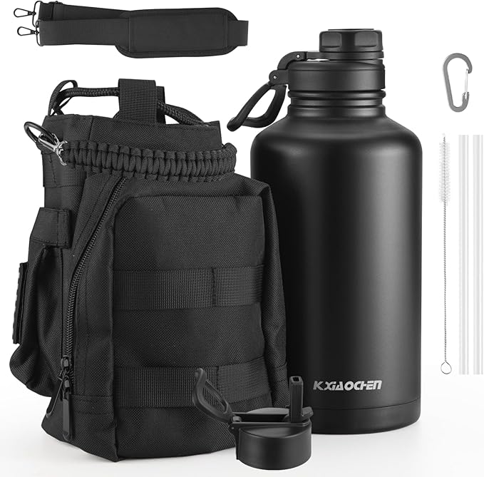 KXIAOCHEN Insulated Water Bottle, Stainless Steel Water Bottle, 2 Lids by KXIAOCHEN