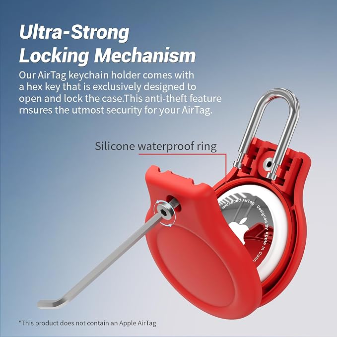 for AirTag Holder with 304 U-Shaped Lock, 4 Pack IPX8 Waterproof PC Hard Case - Image 2