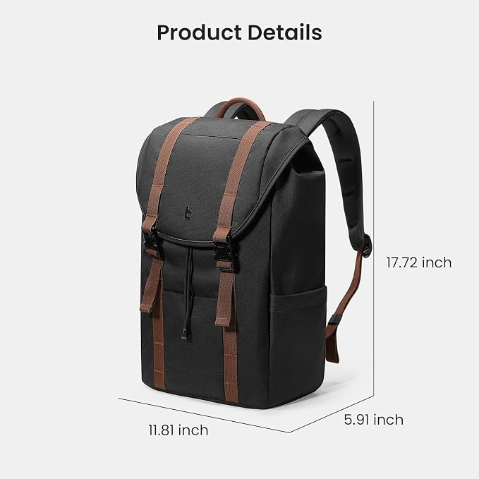 tomtoc Flap Laptop Backpack, Lightweight, Water-Resistant Casual Daypack - Image 9