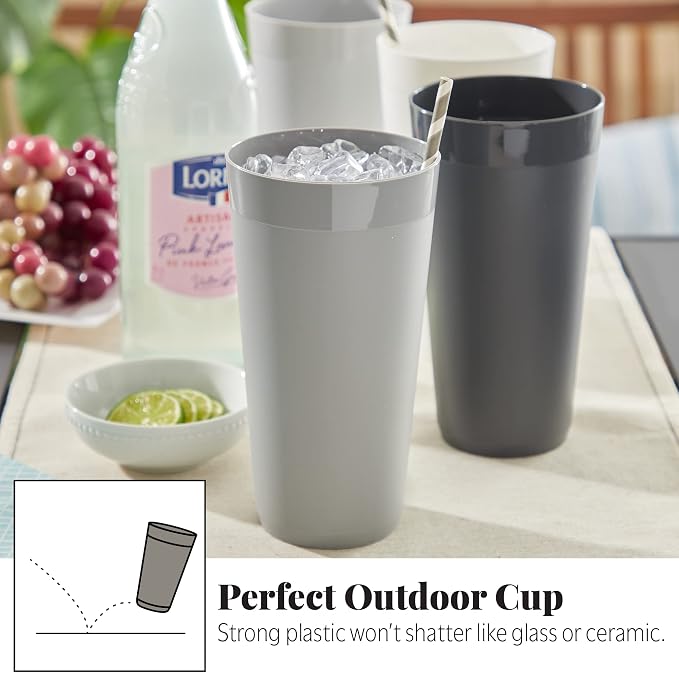 US Acrylic Newport 32 ounce Unbreakable Plastic Stackable Iced-Tea Tumblers in - Image 5