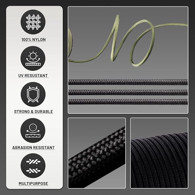 550 Paracord Rope, 100ft/330ft 9 Strand Parachute Cord 4mm, Tactical Paracord - Image 3