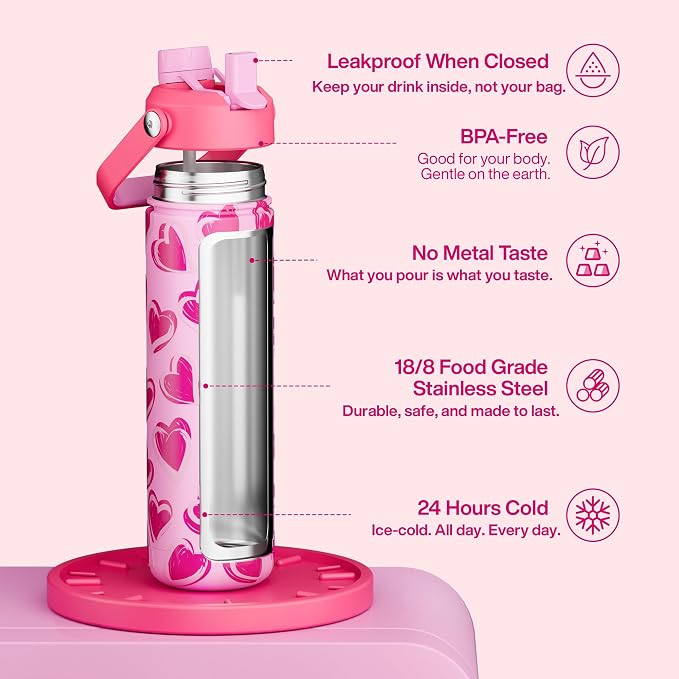 ENCOOL Valentine's Day Insulated Water Bottle - Image 2