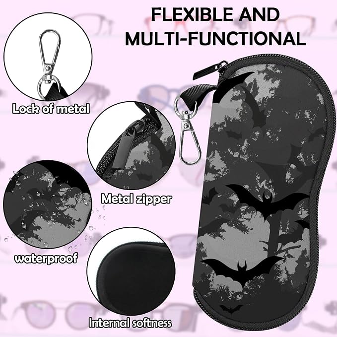 Glasses Case Sunglasses Eyeglass Soft Case Zipper Light Neoprene Pouch - Image 4