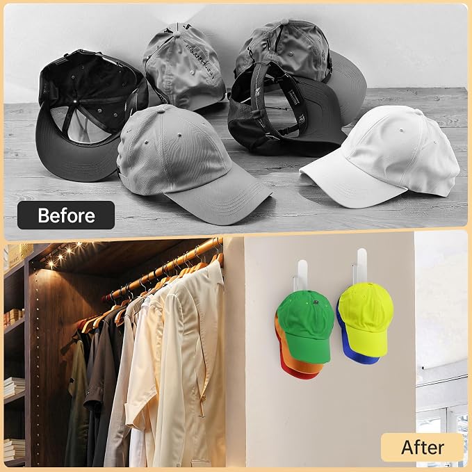 PAVSTINE Acrylic Hat Hook for Wall, 2 Pack Hat Organizer for Baseball Cap - Image 5