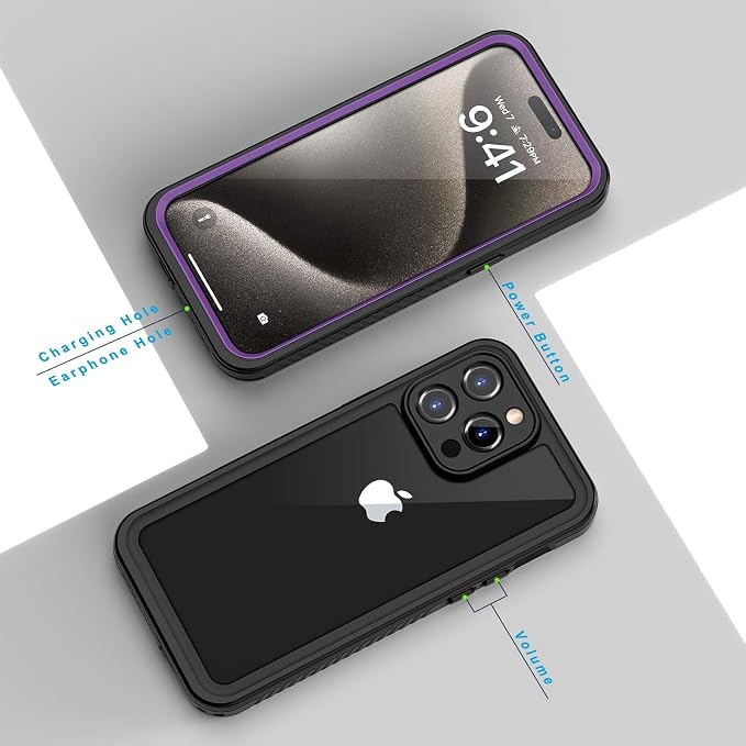 Lanhiem for iPhone 15 Pro Max Case, IP68 Waterproof Dustproof Shockproof Cases - Image 6