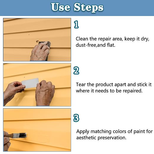 Vinyl Siding Repair Patch Kit, Vinyl Siding Repair Kit Self-Adhesive Vinyl - Image 6