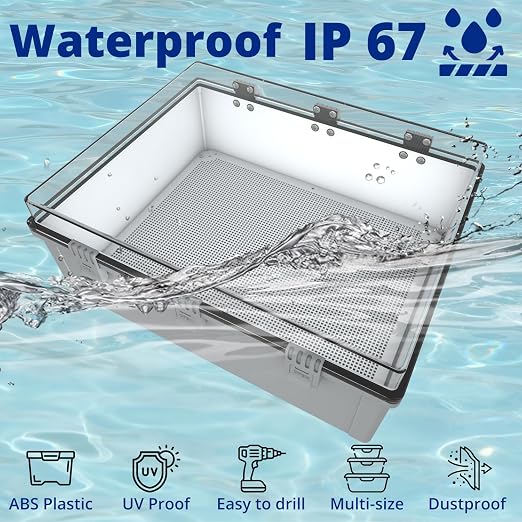 MAKERELE Extra Large Outdoor Waterproof Electrical Box IP67 Clear Waterproof - Image 3