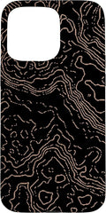 Topography Black & Brown Abstract Pattern Topographic Map Case by Unknown