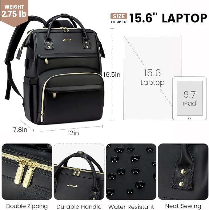 LOVEVOOK Leather Laptop Backpack - Image 4