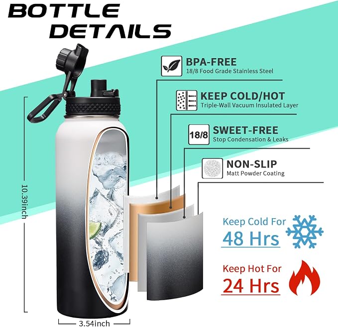 Stainless Steel Water Bottle 40oz - Image 4