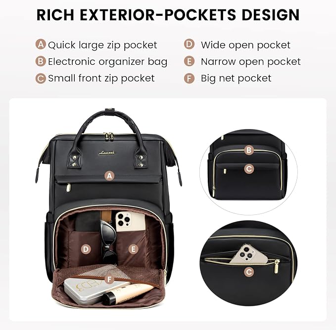LOVEVOOK Leather Laptop Backpack - Image 4