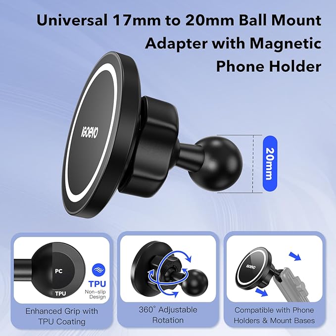 Magnetic Phone Mount with 20mm Ball Base – Ultra-Stable Anti-Slip Magnetic - Image 2