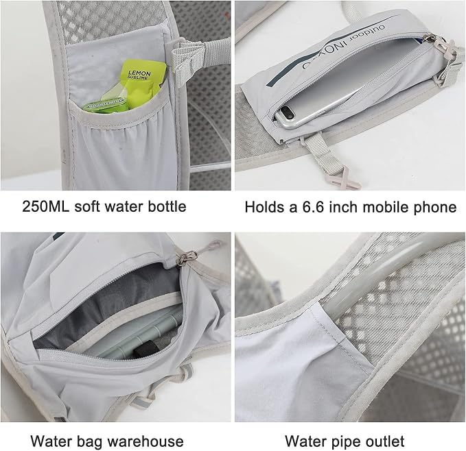 INOXTO Running Hydration Vest Backpack, Lightweight Insulated Pack - Image 4