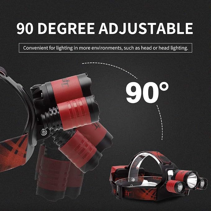 BORUIT B21 Headlamp Rechargeable, LED Super Bright Head Lights - Image 4