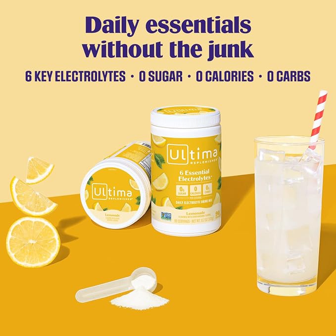 Ultima Replenisher Daily Electrolyte Powder Drink Mix – Sugar Free – Lemonade - Image 2