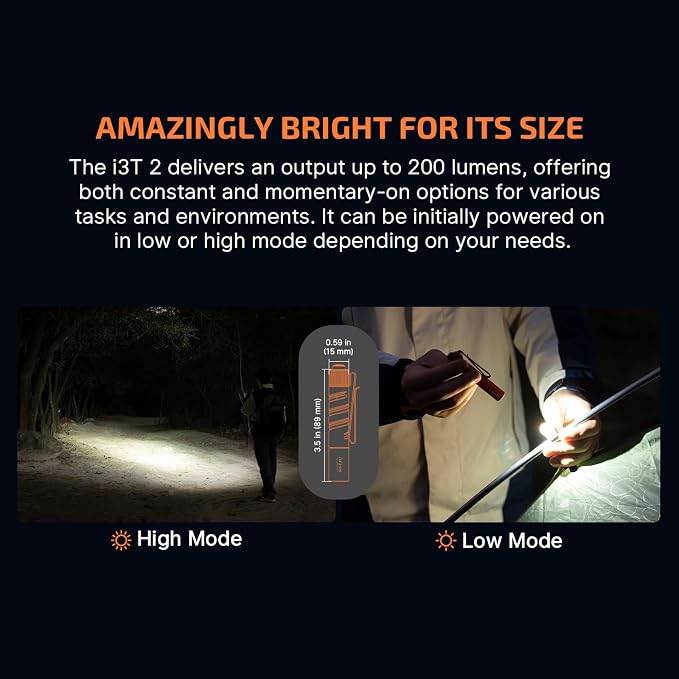 OLIGHT I3T 2 EOS Pocket EDC Flashlight, 200 Lumens Compact Bright Handheld - Image 3