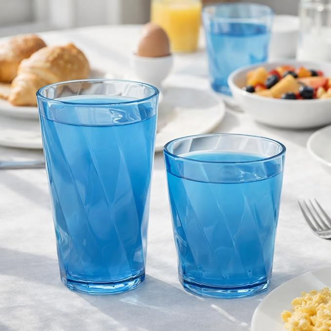 LemonRoad 24 Pack Reusable Plastic Drinking Glasses Set - 20oz & 13.5oz - Image 4