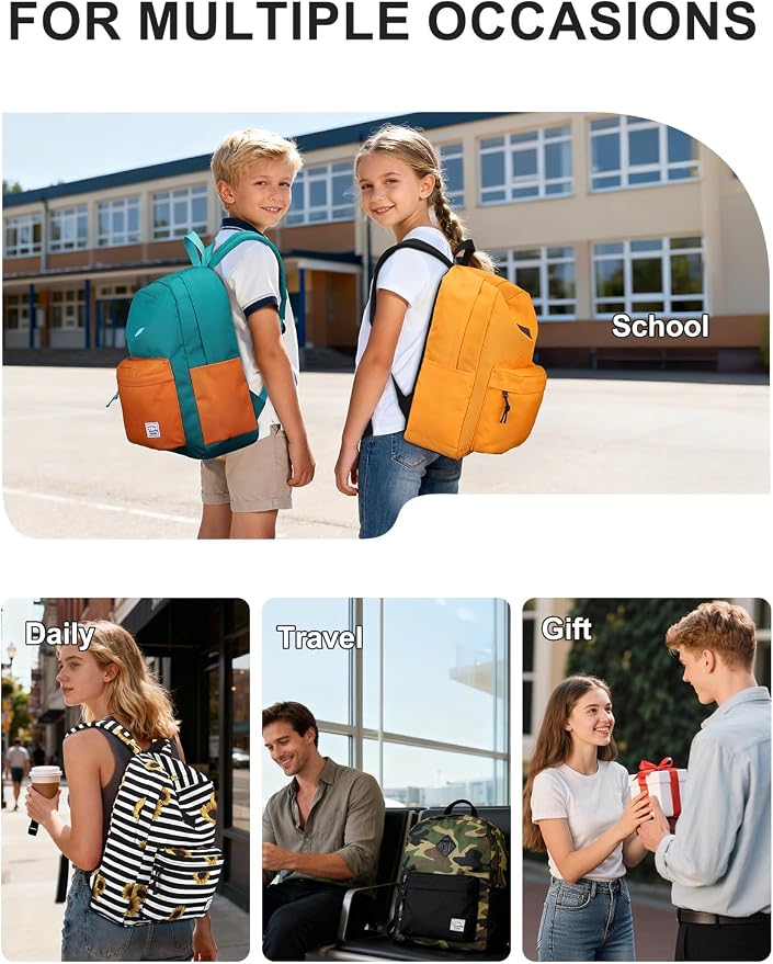 VASCHY Backpack for School, Lightweight Water Resistant Bookbag Casual Daypack - Image 7