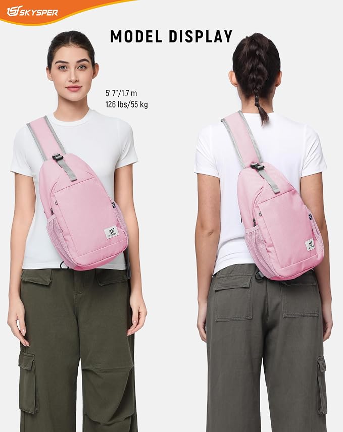 SKYSPER Sling Bag RFID Cross Body Bag Recycled Crossbody Backpack Travel Daypack - Image 6