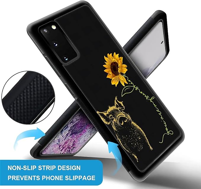 for Samsung Galaxy S20 Case, Pig Sunflower Yellow Sunshine Pattern Graphic - Image 5