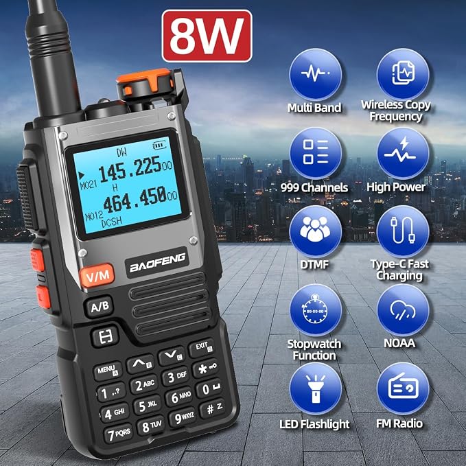 BaoFeng Radio Ham Radio Handheld K61 8W Rechargeable Walkie Talkies 2600mAh - Image 2