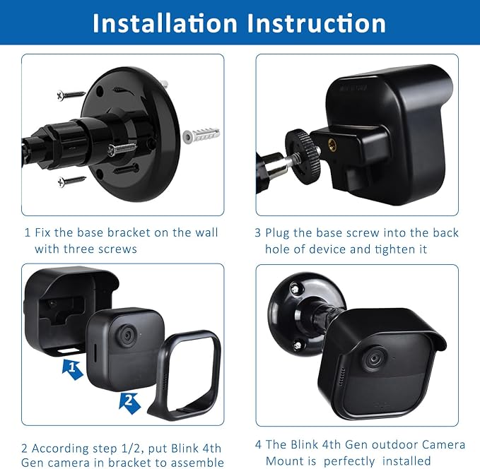 GoHonor All New Blink Outdoor 4th Gen Camera Mounting Brackets, 3 Pack - Image 6