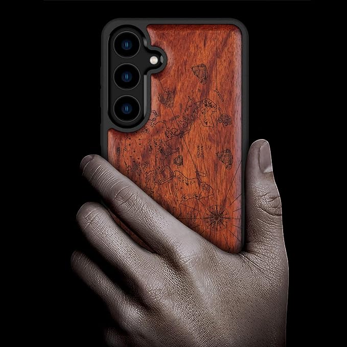Carveit Wood Case for Galaxy S24 Plus Case Shockproof Protective Cover Unique - Image 2