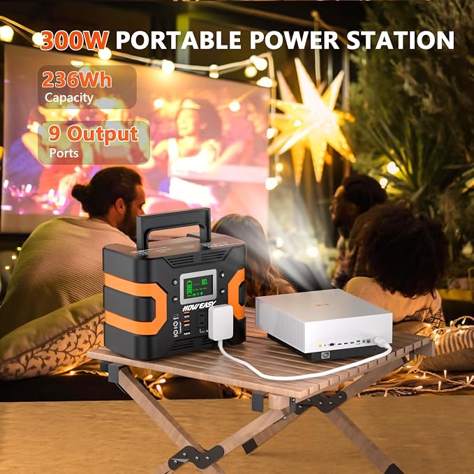 HOWEASY Portable Power Station 300W, 236Wh Solar Generator - Image 2