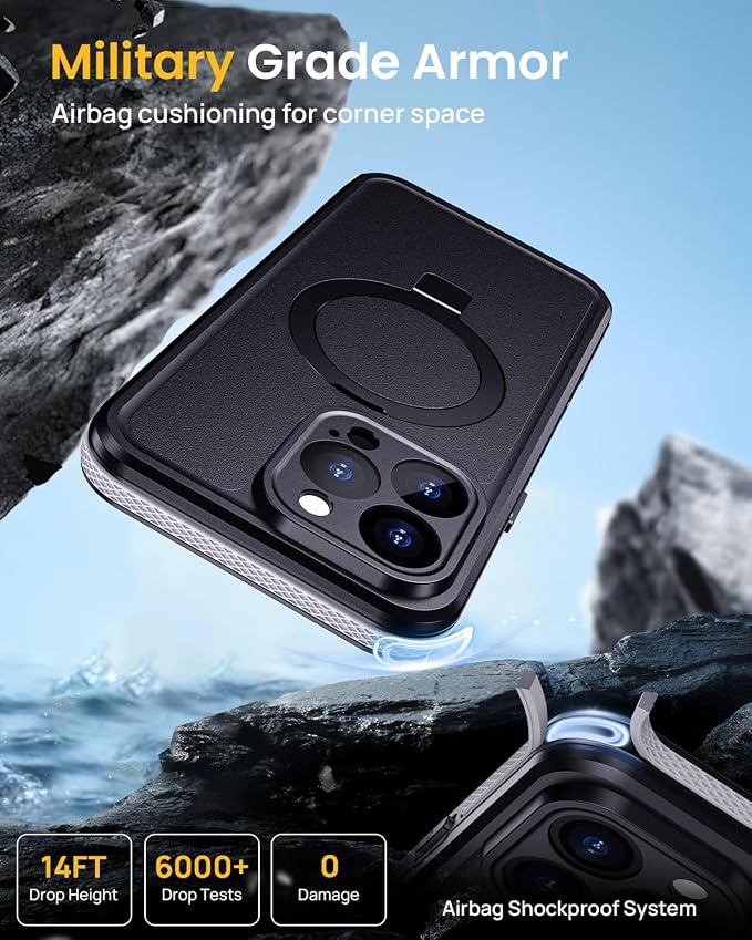 Lanhiem Magnetic for iPhone 16 Pro Max Waterproof Case, Dustproof Case Built-in - Image 5