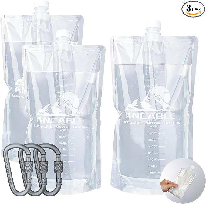 Ancable 64oz Collapsible Water Bottles, BPA-Free Water Bottle by Ancable