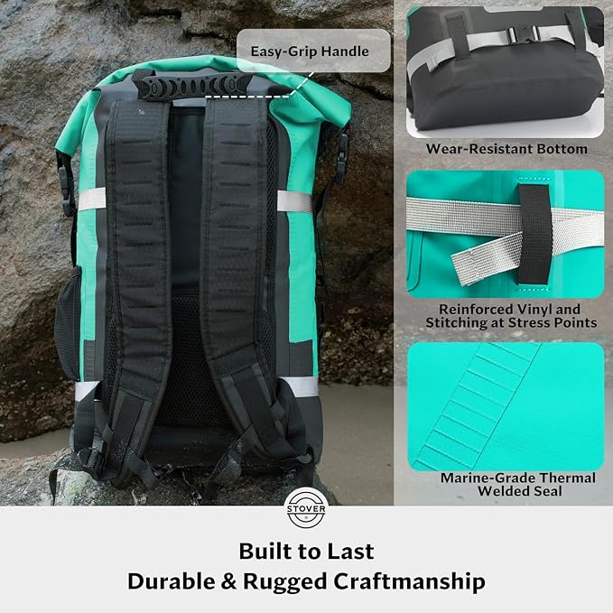 STOVER 5/10/25/30/40/55L Waterproof Dry Bag- Roll-Top Backpack w/Phone Case- - Image 6