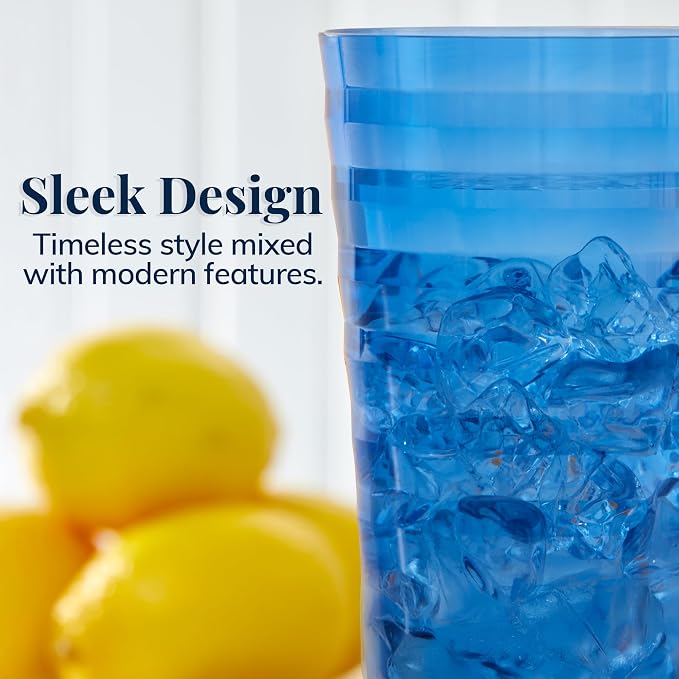 US Acrylic Splash 18 ounce Plastic Stackable Water Tumblers in Jewel Tone - Image 6