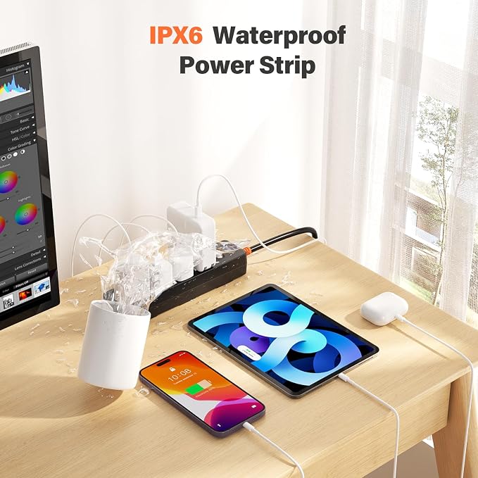 Outdoor Power Strip Weatherproof, IPX6 Waterproof Surge Protector - Image 3