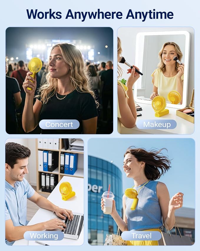SWEETFULL Handheld Portable Fan, 5000mAh Rechargeable Battery, 6 Speed Wind - Image 5