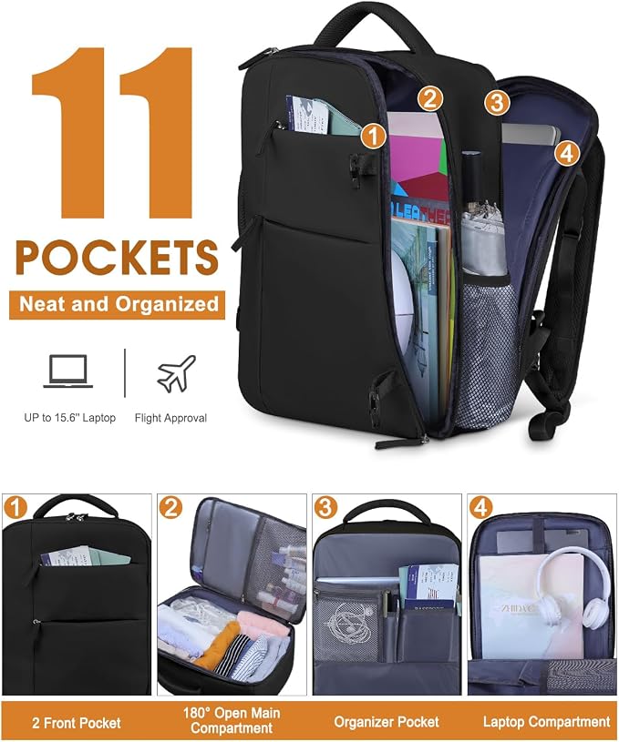 Capolo Travel Backpack for Women Men Waterproof Laptop Backpack Airlines - Image 4