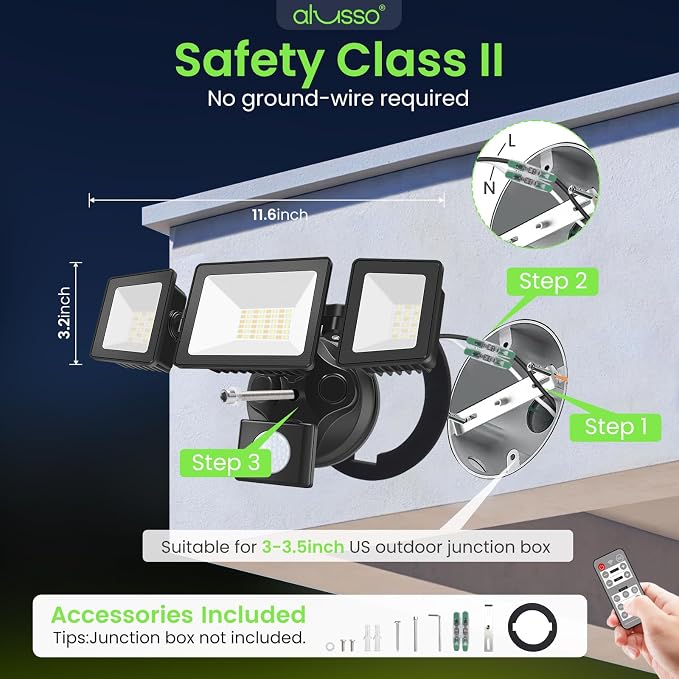 LED Security Lights Motion Sensor, 36W 3000LM Flood Lights Outdoor Motion Sensor - Image 7