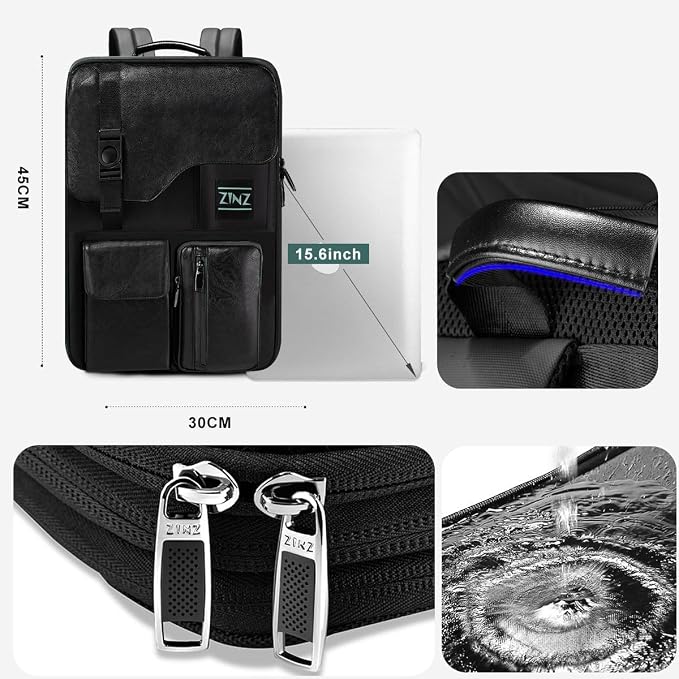 ZINZ Laptop Backpack 15 15.6 16 Inch, Expandable Computer Rucksack - Image 6