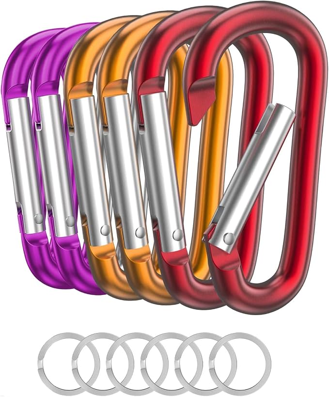 Carabiner Keychain Clip -3" Aluminum Carabiner D Ring, Caribeener Clips by LINGXINXIN