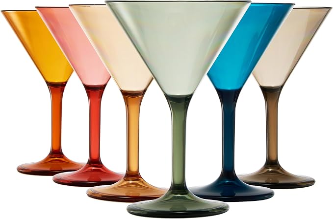 European Style Plastic Crystal Glasses, Unbreakable Martini, Cocktail |Set of by TheWineSavant