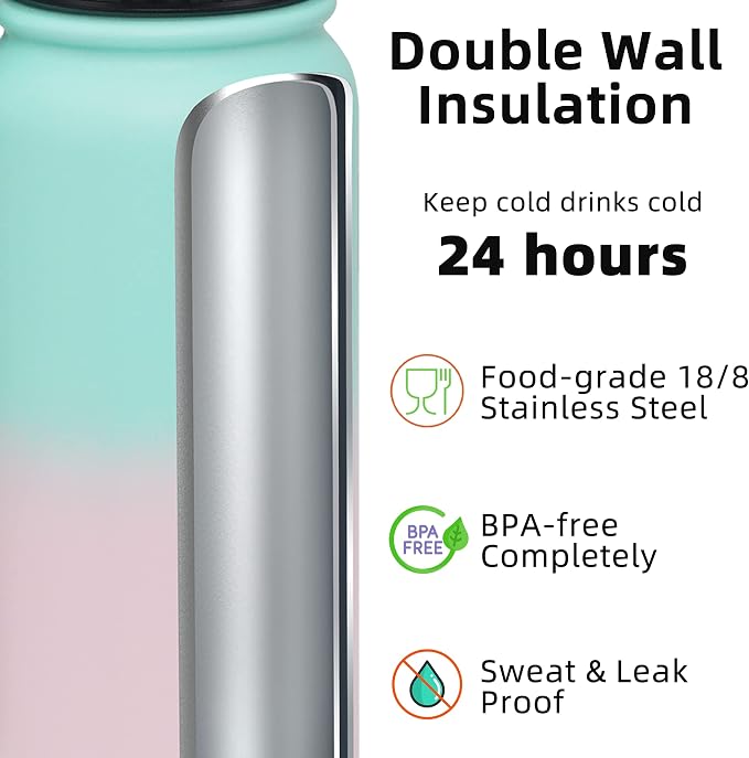 Fanhaw 32 oz Insulated Stainless Steel Water Bottle - Image 3