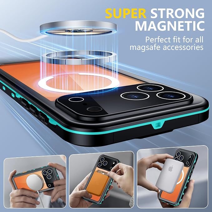 Red2Fire for iPhone 17 Pro Max Case Waterproof, Phone Case 6.9" Blue/Clear - Image 4