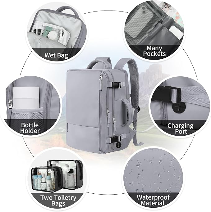 Hanples Large Travel Backpack for Women as Person Item Flight Approved - Image 7