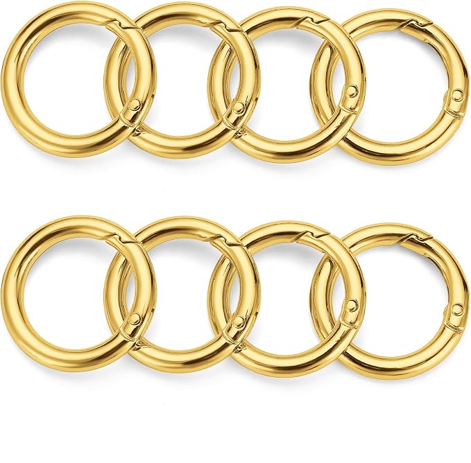 Gkeygo Key Ring Clip, 1 Inch Keychain Rings, 8 Pack Round Carabiner Clip - Image 7