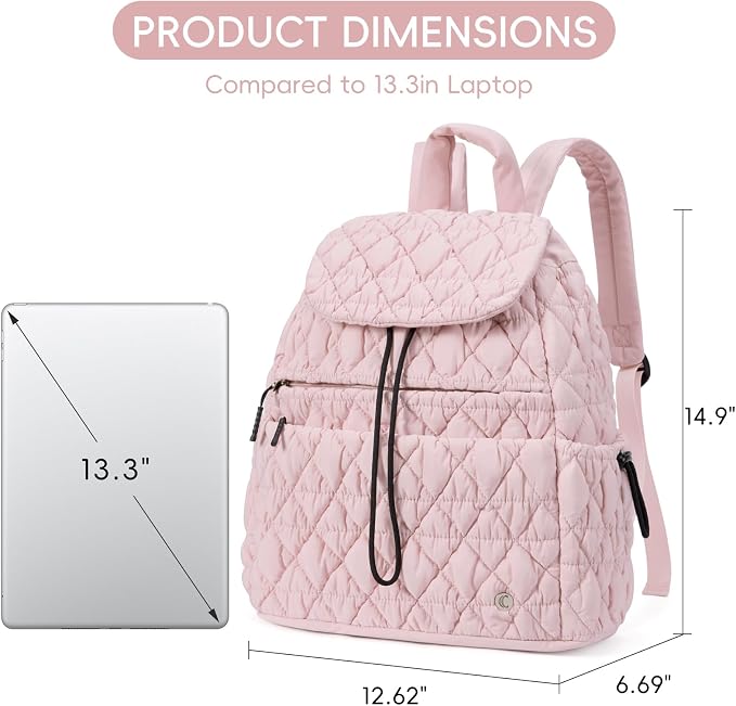 CLUCI Puffy Quilted Backpack Purse - Image 4