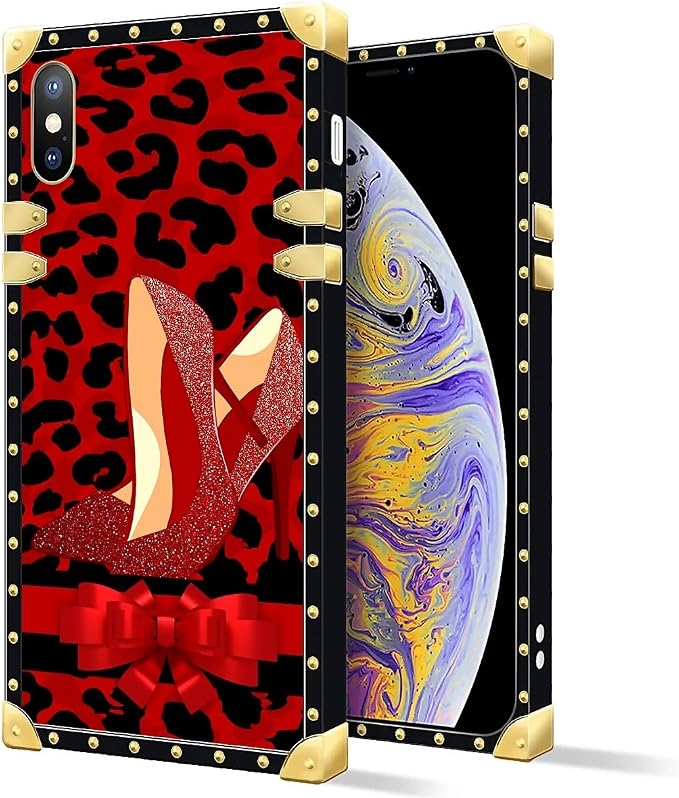 Compatible with iPhone Xs Max Case, Elegant High Heels Luxury Golden Decoration - Image 2