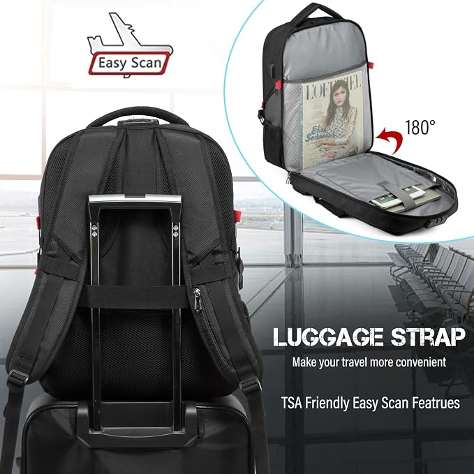 LOVEVOOK 17 inch Travel Laptop Backpack, Waterproof, Anti-Theft - Image 6