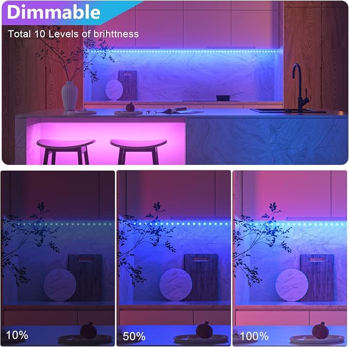 WOBANE Rechargeable LED Strip Light, 2000mAH Battery Powered Color Changing - Image 4