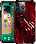 for iPhone 13 Pro Case, Gestures Funny Skull Pattern Graphic Design Girl Boy by FKBRCL4U