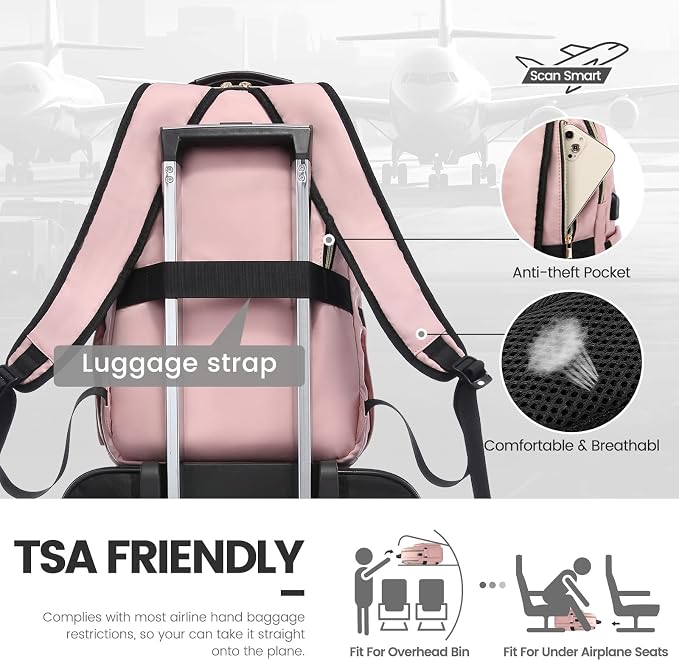 LOVEVOOK Laptop Backpack for Women 17.3 inch, Cute Womens Travel Backpack Purse - Image 6