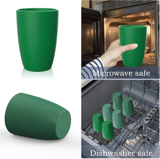 Homienly Cups for Drinking 12oz Daily Use Cups Dishwasher Safe Plastic Cups - Image 5